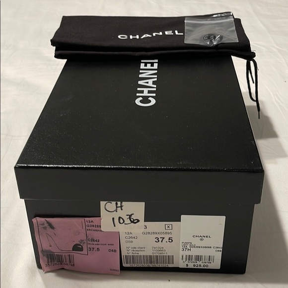 CHANEL Black & Gold high heel shoes size  37.5 - Picture 7 of 8